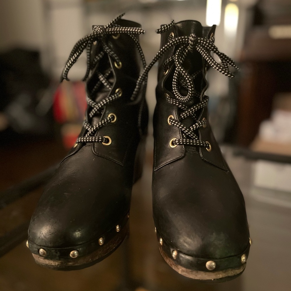 Opening Ceremony black leather clog/boots. Size 9